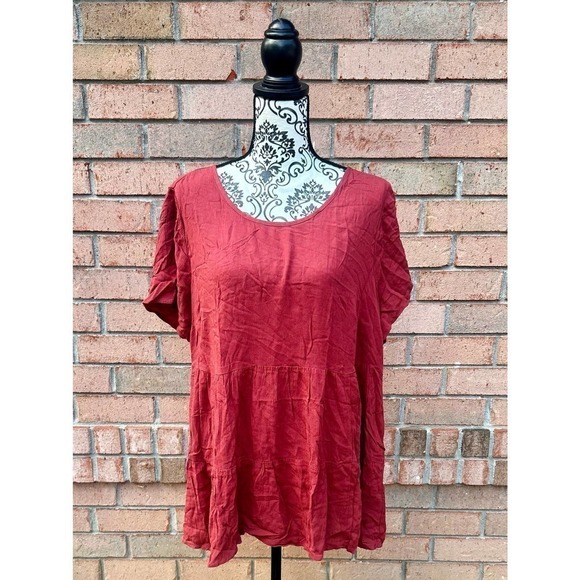 NWT Torrid Red Pullover Scoop Neck Top Torrid Size 1 US 14-16 - Picture 1 of 7